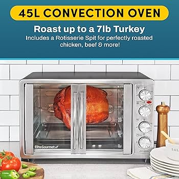 Amazon.com: Elite Gourmet ETO-4510M French Door 47.5Qt, 18